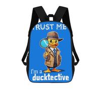 sinyumoney Zaino Per Ragazzi E Ragazze Con Stampa 3D Ducktective Duck Goose Zaino Per Libri, Scuola Elementare, Bambini, Borsa Da Viaggio Casual, Zaino Per Laptop 17inch