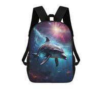 sinyumoney Zaino Per Ragazzi E Ragazze Con Stampa 3D Funny Dolphin in Space Zaino Per Libri, Scuola Elementare, Bambini, Borsa Da Viaggio Casual, Zaino Per Laptop 17inch