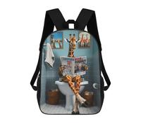 sinyumoney Zaino Per Ragazzi E Ragazze Con Stampa 3D Funny Giraffe Using Toilet Zaino Per Libri, Scuola Elementare, Bambini, Borsa Da Viaggio Casual, Zaino Per Laptop 17inch