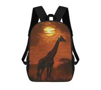 sinyumoney Zaino Per Ragazzi E Ragazze Con Stampa 3D Giraffe Sunset Silhouette Zaino Per Libri, Scuola Elementare, Bambini, Borsa Da Viaggio Casual, Zaino Per Laptop 17inch