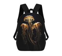 sinyumoney Zaino Per Ragazzi E Ragazze Con Stampa 3D Gold Dark Jellyfish Zaino Per Libri, Scuola Elementare, Bambini, Borsa Da Viaggio Casual, Zaino Per Laptop 17inch