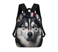 sinyumoney Zaino Per Ragazzi E Ragazze Con Stampa 3D Husky USA Flag America Zaino Per Libri, Scuola Elementare, Bambini, Borsa Da Viaggio Casual, Zaino Per Laptop 17inch