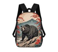 sinyumoney Zaino Per Ragazzi E Ragazze Con Stampa 3D Japanese Bear Mountain Zaino Per Libri, Scuola Elementare, Bambini, Borsa Da Viaggio Casual, Zaino Per Laptop 17inch