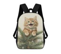 sinyumoney Zaino Per Ragazzi E Ragazze Con Stampa 3D Kitten in Christmas Tree Zaino Per Libri, Scuola Elementare, Bambini, Borsa Da Viaggio Casual, Zaino Per Laptop 17inch