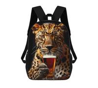 sinyumoney Zaino Per Ragazzi E Ragazze Con Stampa 3D Leopard Beer Zaino Per Libri, Scuola Elementare, Bambini, Borsa Da Viaggio Casual, Zaino Per Laptop 17inch