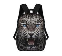 sinyumoney Zaino Per Ragazzi E Ragazze Con Stampa 3D Leopard with Blue Eyes Roaring Zaino Per Libri, Scuola Elementare, Bambini, Borsa Da Viaggio Casual, Zaino Per Laptop 17inch