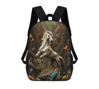 sinyumoney Zaino Per Ragazzi E Ragazze Con Stampa 3D Magic Winged Unicorn in Forest Zaino Per Libri, Scuola Elementare, Bambini, Borsa Da Viaggio Casual, Zaino Per Laptop 17inch