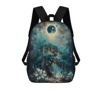 sinyumoney Zaino Per Ragazzi E Ragazze Con Stampa 3D Mystical Tree Under A Glowing Moon Zaino Per Libri, Scuola Elementare, Bambini, Borsa Da Viaggio Casual, Zaino Per Laptop 17inch