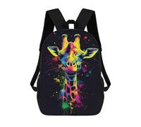 sinyumoney Zaino Per Ragazzi E Ragazze Con Stampa 3D Neon Giraffe Art Zaino Per Libri, Scuola Elementare, Bambini, Borsa Da Viaggio Casual, Zaino Per Laptop 17inch