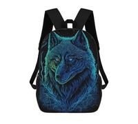 sinyumoney Zaino Per Ragazzi E Ragazze Con Stampa 3D Neon Wolf Portrait Artwork Zaino Per Libri, Scuola Elementare, Bambini, Borsa Da Viaggio Casual, Zaino Per Laptop 17inch