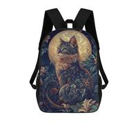 sinyumoney Zaino Per Ragazzi E Ragazze Con Stampa 3D Night Moon Cute Cat Zaino Per Libri, Scuola Elementare, Bambini, Borsa Da Viaggio Casual, Zaino Per Laptop 17inch