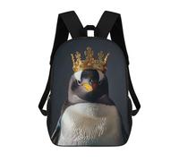 sinyumoney Zaino Per Ragazzi E Ragazze Con Stampa 3D Penguin King Zaino Per Libri, Scuola Elementare, Bambini, Borsa Da Viaggio Casual, Zaino Per Laptop 17inch