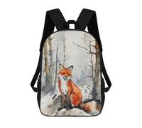 sinyumoney Zaino Per Ragazzi E Ragazze Con Stampa 3D Red Fox in Winter Forest Zaino Per Libri, Scuola Elementare, Bambini, Borsa Da Viaggio Casual, Zaino Per Laptop 17inch