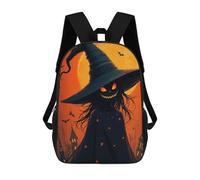 sinyumoney Zaino Per Ragazzi E Ragazze Con Stampa 3D Spooky Halloween Witch Moon Zaino Per Libri, Scuola Elementare, Bambini, Borsa Da Viaggio Casual, Zaino Per Laptop 17inch