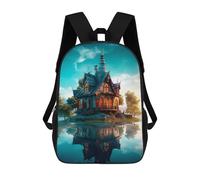 sinyumoney Zaino Per Ragazzi E Ragazze Con Stampa 3D Surral Castle Reflections Zaino Per Libri, Scuola Elementare, Bambini, Borsa Da Viaggio Casual, Zaino Per Laptop 17inch