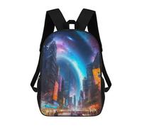 sinyumoney Zaino Per Ragazzi E Ragazze Con Stampa 3D The City of The Future Zaino Per Libri, Scuola Elementare, Bambini, Borsa Da Viaggio Casual, Zaino Per Laptop 17inch