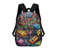 sinyumoney Zaino Per Ragazzi E Ragazze Con Stampa 3D Vibrant Retro Gaming Collage -3 Zaino Per Libri, Scuola Elementare, Bambini, Borsa Da Viaggio Casual, Zaino Per Laptop 17inch