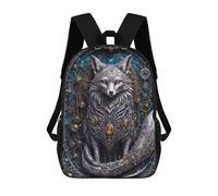 sinyumoney Zaino Per Ragazzi E Ragazze Con Stampa 3D White Steampunk Fox Zaino Per Libri, Scuola Elementare, Bambini, Borsa Da Viaggio Casual, Zaino Per Laptop 17inch