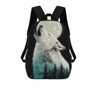 sinyumoney Zaino Per Ragazzi E Ragazze Con Stampa 3D Wolf Howling at Moon Poster Zaino Per Libri, Scuola Elementare, Bambini, Borsa Da Viaggio Casual, Zaino Per Laptop 17inch