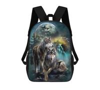 sinyumoney Zaino Per Ragazzi E Ragazze Con Stampa 3D Wolves Under The Moonlit Sky Zaino Per Libri, Scuola Elementare, Bambini, Borsa Da Viaggio Casual, Zaino Per Laptop 17inch