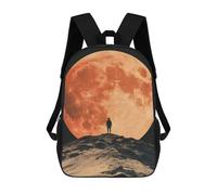sinyumoney Zaino scolastico Beyond The Horizon Borsa per libri per ragazzi e ragazze, borsa da scuola, borsa per studenti, borsa da viaggio per affari, borsa da lavoro, Silhouette Against Red Moon, 17