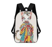 sinyumoney Zaino scolastico Beyond The Horizon Borsa per libri per ragazzi e ragazze, borsa da scuola, borsa per studenti, borsa da viaggio per affari, borsa da lavoro, Cat Geisha, 17"