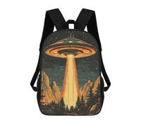 sinyumoney Zaino scolastico Beyond The Horizon Borsa per libri per ragazzi e ragazze, borsa da scuola, borsa per studenti, borsa da viaggio per affari, borsa da lavoro, Ufo Over Forest, 17"