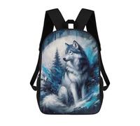 sinyumoney Zaino Scolastico Blue Wolf Portrait Zaino Per Ragazzi E Ragazze Borsa Per La Scuola Borsa Per L'università Borsa Da Viaggio Borsa Da Lavoro 17inch