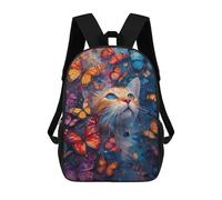 sinyumoney Zaino Scolastico Cat And Butterflies Dreamscape Zaino Per Ragazzi E Ragazze Borsa Per La Scuola Università Borsa Da Viaggio Borsa Da Lavoro 17inch