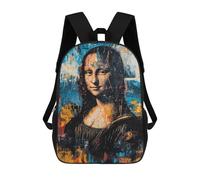 sinyumoney Zaino Scolastico Expressionist Mona Lisa Zaino Per Ragazzi E Ragazze Borsa Per La Scuola Borsa Per L'università Borsa Da Viaggio Borsa Da Lavoro 17inch
