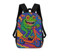sinyumoney Zaino Scolastico Frog on ScooterArt Zaino Per Ragazzi E Ragazze Borsa Per La Scuola Borsa Per L'università Borsa Da Viaggio Borsa Da Lavoro 17inch