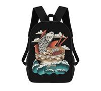 sinyumoney Zaino Scolastico Great Ramen Wave Zaino Per Ragazzi E Ragazze Borsa Per La Scuola Borsa Per L'università Borsa Da Viaggio Borsa Da Lavoro 17inch