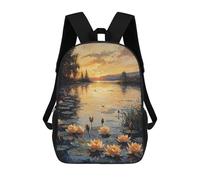 sinyumoney Zaino Scolastico Impressionist Inspired Water Lilies at Sunset Zaino Per Ragazzi E Ragazze Borsa Per La Scuola Borsa Per L'università Borsa Da Viaggio Borsa Da Lavoro 17inch