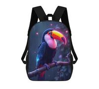 sinyumoney Zaino Scolastico Neon Glowing Toucan in The Rain Zaino Per Ragazzi E Ragazze Borsa Per La Scuola Università Borsa Da Viaggio Borsa Da Lavoro 17inch