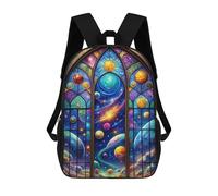 sinyumoney Zaino Scolastico Neon Space Stained Glass Zaino Per Ragazzi E Ragazze Borsa Per La Scuola Borsa Per L'università Borsa Da Viaggio Borsa Da Lavoro 17inch
