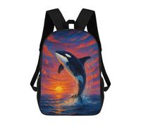 sinyumoney Zaino Scolastico Orca Breaching at Sunset Painting Zaino Per Ragazzi E Ragazze Borsa Per La Scuola Borsa Per L'università Borsa Da Viaggio Borsa Da Lavoro 17inch
