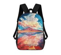 sinyumoney Zaino scolastico per bambini alla moda e casual Katsuo Ji Tempio Zaino scolastico stampato 3D per ragazzo grande zaino, Salar di Uyuni Art, 17"