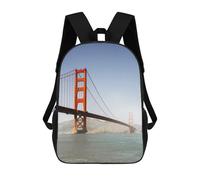sinyumoney Zaino scolastico per bambini alla moda e casual Katsuo Ji Tempio Zaino scolastico stampato 3D per ragazzo grande zaino, Golden Gate Bridge, 17"