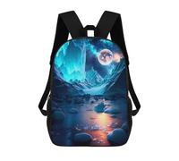 sinyumoney Zaino scolastico per bambini alla moda e casual Unicorn Painting Zaino scolastico stampato 3D per ragazzo grande zaino, Ice Cold Antarctica, 17"