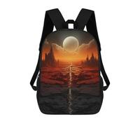 sinyumoney Zaino scolastico per bambini alla moda e casual vasto deserto at sunset zaino scolastico stampato 3D per ragazzo, grande zaino, Epic Alien Planet, 17"