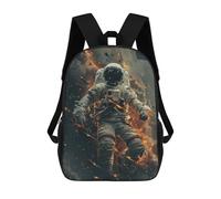 sinyumoney Zaino scolastico per bambini alla moda e casual vasto deserto at sunset zaino scolastico stampato 3D per ragazzo, grande zaino, Astronaut Cosmic Wasteland, 17"