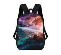 sinyumoney Zaino scolastico per bambini alla moda e casual vasto deserto at sunset zaino scolastico stampato 3D per ragazzo, grande zaino, Cosmic Dawn, 17"