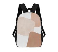 sinyumoney Zaino scolastico per bambini astratto e concettuale 1 zaino scolastico per bambini, stile casual e alla moda, stampa 3D, divertente e originale, Abstract Shapes In Earthy Tones, 17"