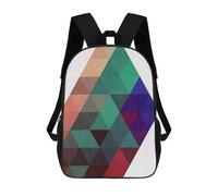 sinyumoney Zaino scolastico per bambini astratto e concettuale 1 zaino scolastico per bambini, stile casual e alla moda, stampa 3D, divertente e originale, Solidi II, 17"