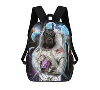 sinyumoney Zaino Scolastico Per Bambini Astronaut Dog in Space -1 Zaino Scolastico Per Bambini Alla Moda Casual Zaini Da Viaggio Stampa 3D Divertenti E Fantastici Borse Per Libri 17inch