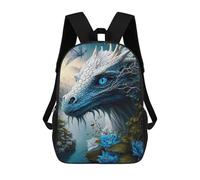 sinyumoney Zaino Scolastico Per Bambini Blue Dragon Fantasy Art Zaino Scolastico Per Bambini Alla Moda Casual Zaini Da Viaggio Stampa 3D Divertenti E Fantastici Borse Per Libri 17inch