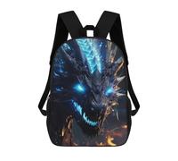 sinyumoney Zaino scolastico per bambini Cat Close Up Zaino casual per i viaggi, stampa 3D, per ragazzi e ragazze, grande capacità, Blue Lightning Dragon, 17"