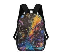 sinyumoney Zaino scolastico per bambini Cat Japan Zaino scolastico per bambini, stile casual e alla moda, stampa 3D, divertente e originale, Spazio vintage, 17"