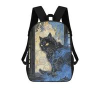 sinyumoney Zaino scolastico per bambini Cat Japan Zaino scolastico per bambini, stile casual e alla moda, stampa 3D, divertente e originale, Japan Cat Fantasy, 17"