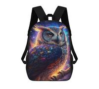 sinyumoney Zaino scolastico per bambini Celestial Wolf on Mountain Peak Zaino casual per viaggi, stampa 3D, per ragazzi e ragazze, grande capacità, Nebula Owl V3, 17"